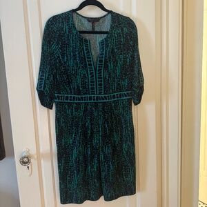 BCBGMaxAzria Green & Blue Dress Size L